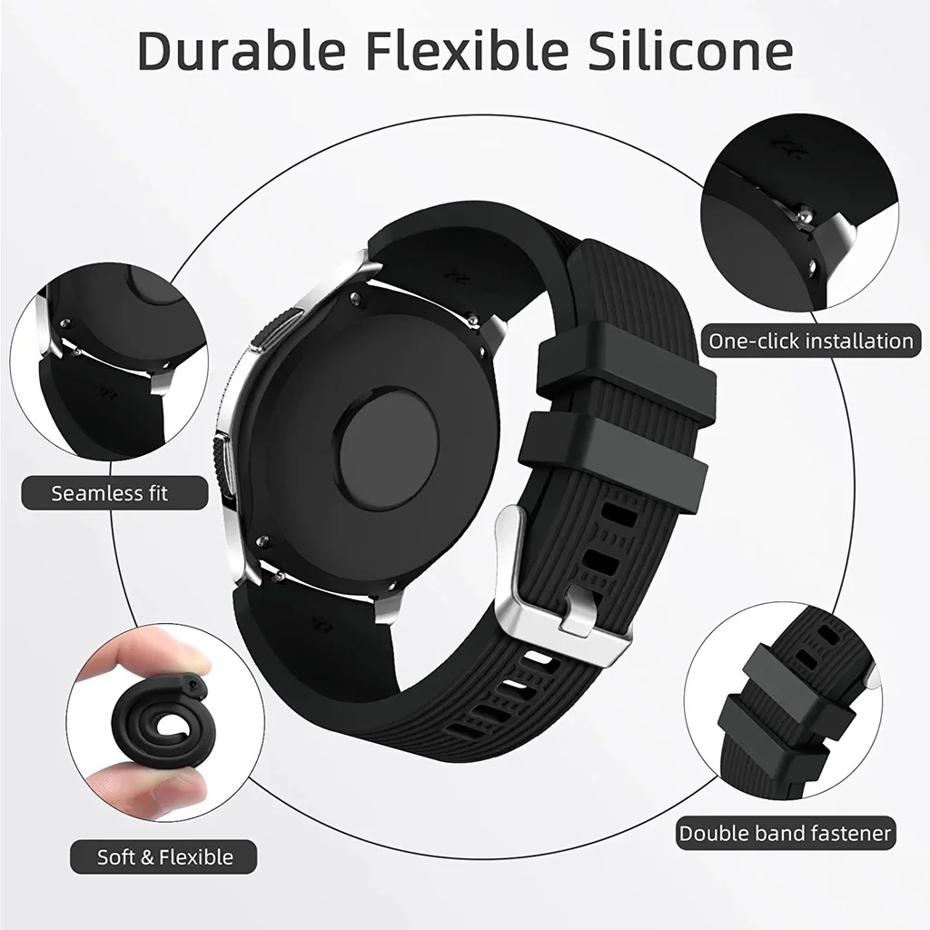 22mm 20mm Silicone Band for Samsung Galaxy Watch 3 45mm/ GT2 46mm/Gear S3 Bracelet  for Amazfit Balance GTR 47mm Strap