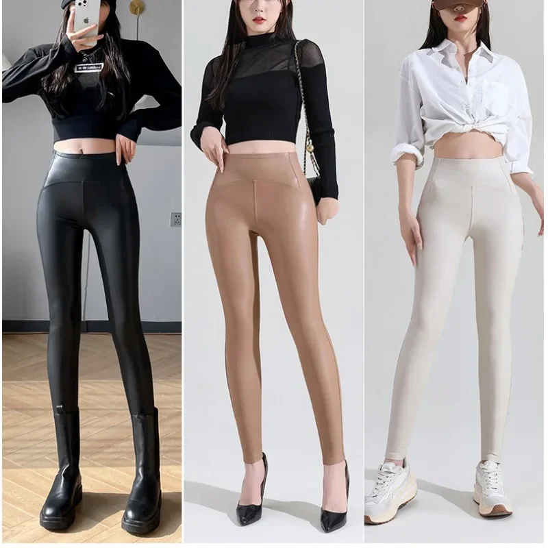 Open Kruis Erotische Hotpants Vrouwen Leren Slipje Flash PU Crotchless Legging Verborgen Zip Paar Outdoor Sex Broek Club Broek