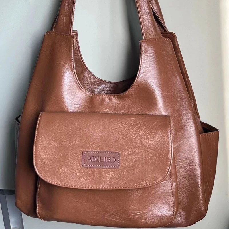 Amerikaanse Vintage Draagtas Damestassen Met Hoge Capaciteit Lente Zomer 2023 Nieuw In Schoudertassen Bruine Luxe Designerhandtas 토, In De Lente Van De Zomer