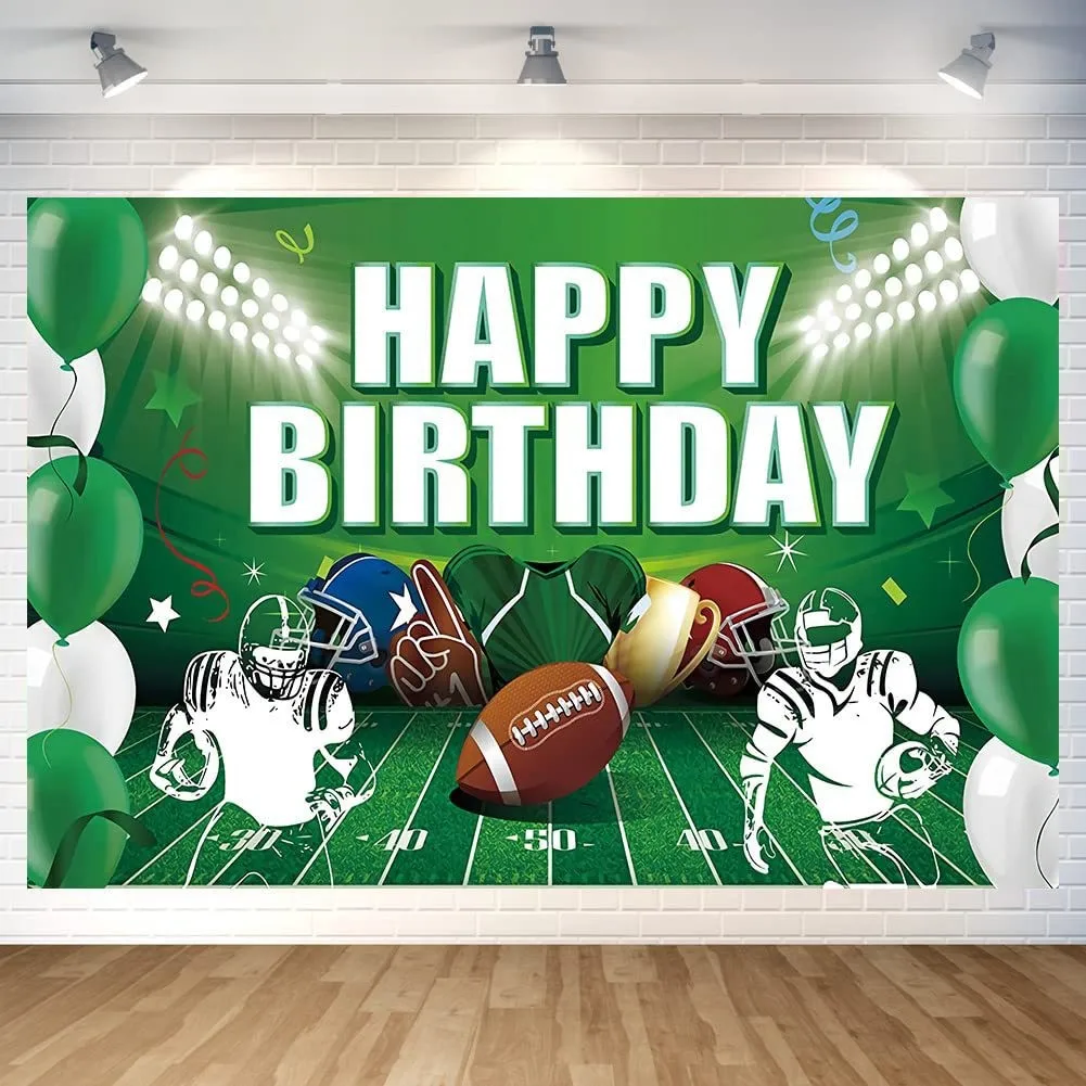 Stadium Sports Competition Theme Party Backdrops Football Basketball Champion Table Banner Happy Boys Birthday Photo Backgrounds