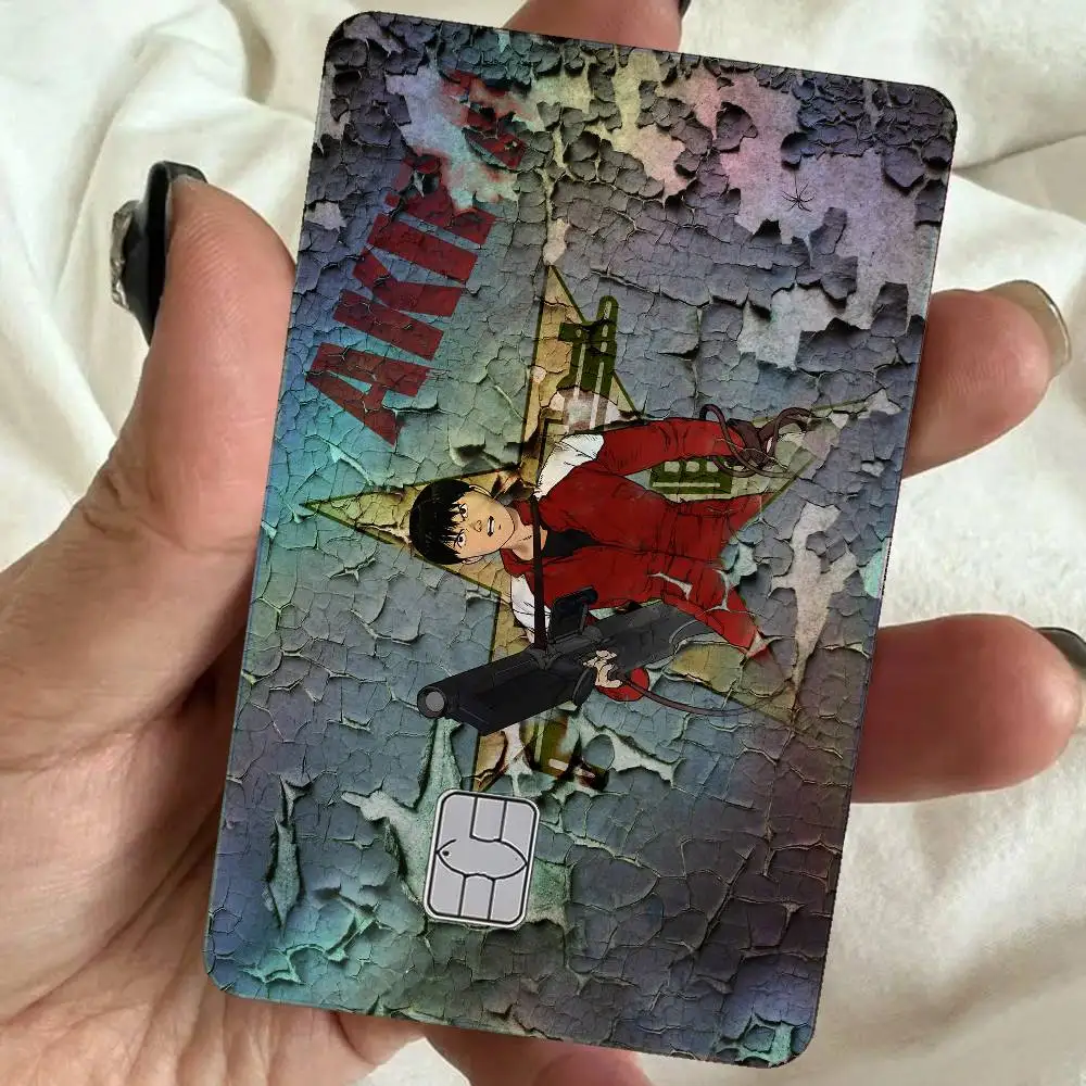 Akira Anime 4Pcs Holographic Laser Card Stickers - Rainbow Shimmer Waterproof Skin For Credit & Bank Cards