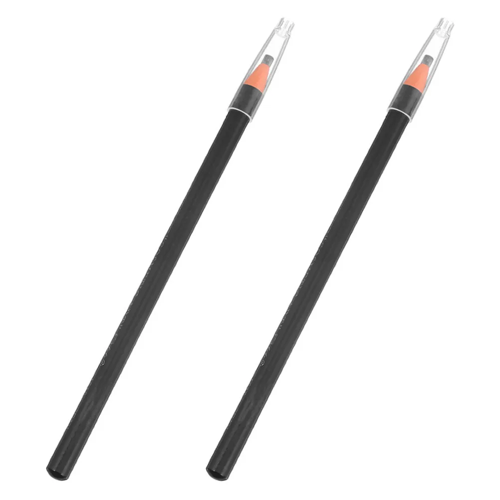 2 قطعة قلم حواجب مقاوم للماء ومقاوم للعرق، قلم حواجب يدوم طويلاً، تصميم خط سحب دقيق، فرشاة تحديد الحواجب الطبيعية