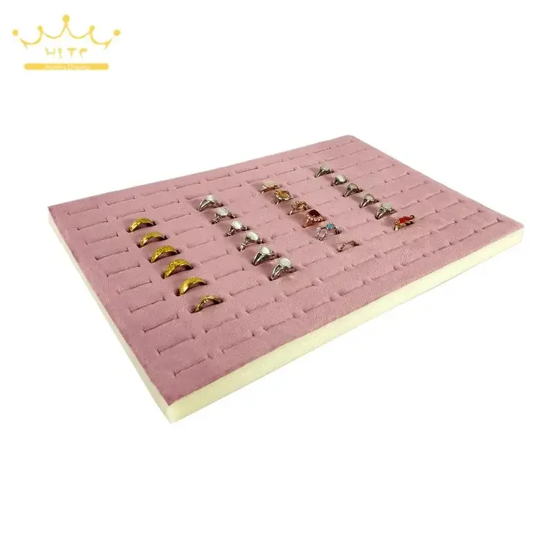 Ring earring Organizer Sponge Mat Jewelry Tray Inner Accessory 100 Slots Rings Storage Pad 33.5*22.5Cm Pink Black Green Mats