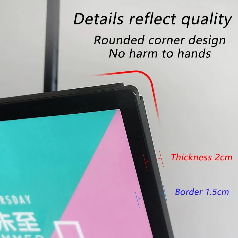 Slim Snap Frame LED Light Box Illuminated Poster Display LED Backlit Menu Board For Restaurant Cafe Shops Wall Mounted Billboard