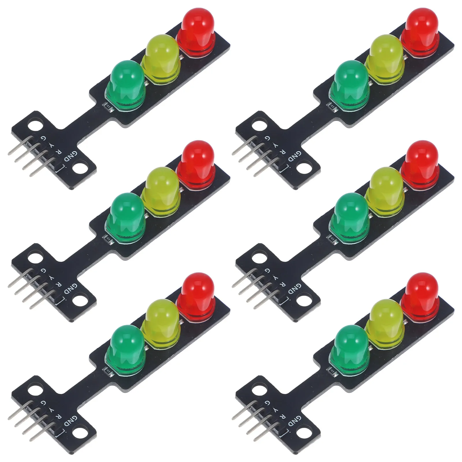 

Комплект из 6 модулей красного света 5В, плата управления светодиодным светофором, модуль светодиодного светофора для самостоятельной программирования