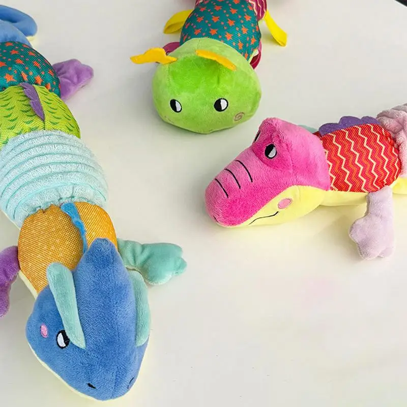 Chewy Dog Toys Squeaky Puppy Toy Dog Toys Animals Chew Toy Crocodile Caterpillar Lizard Soft Squeaky Puppy Toys For Small Medium