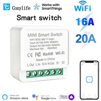 WiFi Smart Switch 16A/20A DIY Mini Automation 2-way Module Timer Breaker AC100-240V APP Remote Voice Control Alexa Google Home