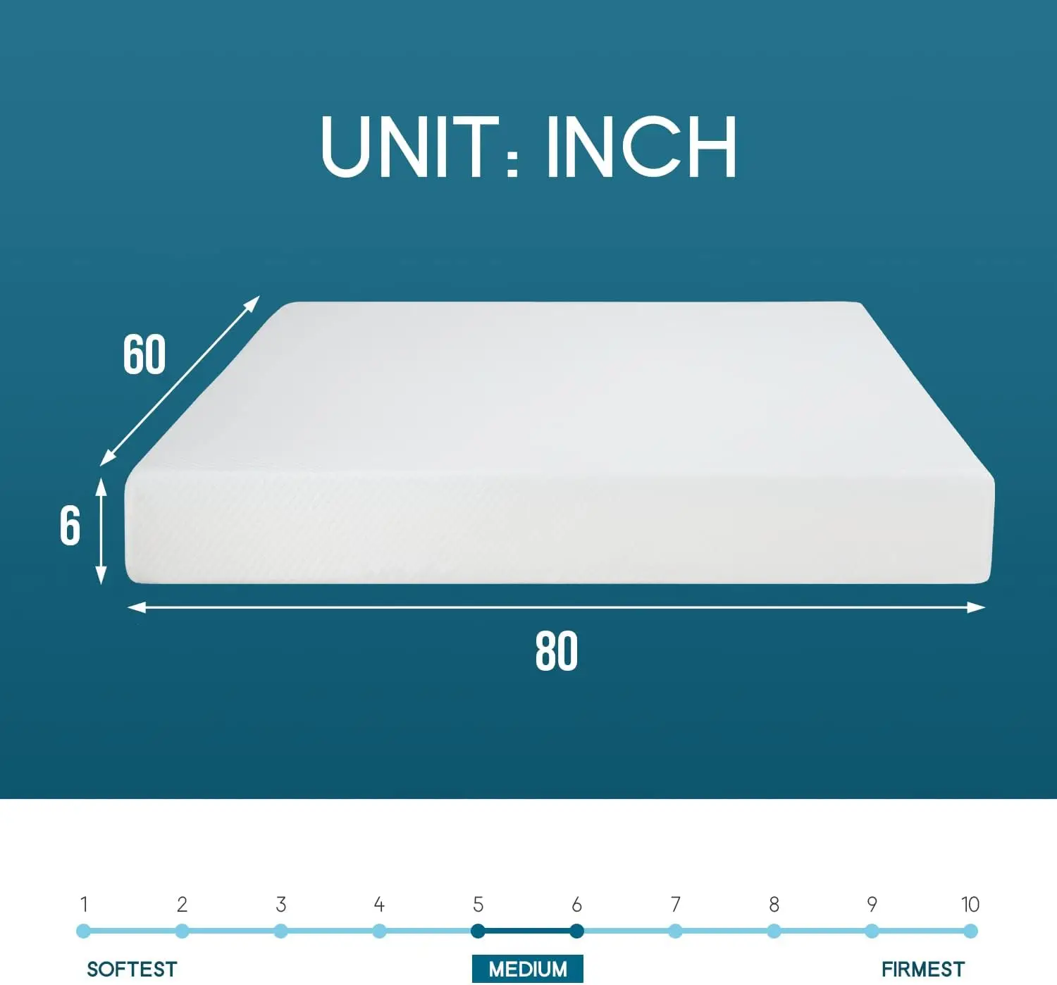 6 Inch Queen Gel Memory Foam Mattress Fiberglass Free/-US Certified/Bed-in-a-Box/Cool Sleep & Comfy Support