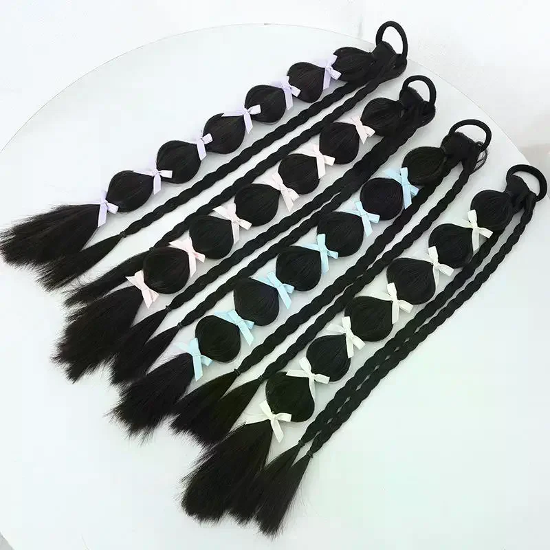 1Pcs Synthetic Wig Extension Hair Accessories Bubble Braided Ponytail For Women With Hair Tie Braid Ponytail Twist Hair Pieces
