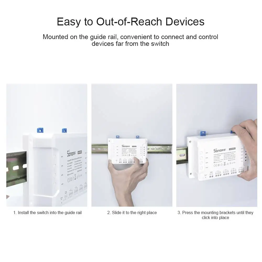 SONOFF 4CHR3 4CHPROR3 4-Gang WiFi Smart Switch Support RF Control RM433 Work With Alexa Google Home Assistant Alice Smartthings