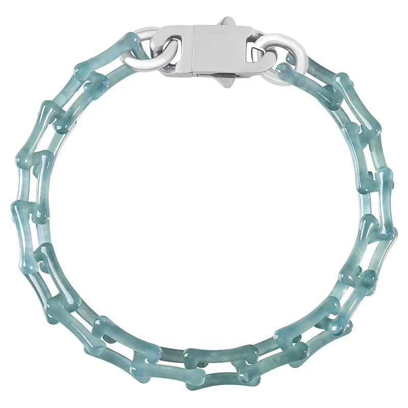 Natural Myanmar Jadeite Snake Chain Bracelet Carved Gemstone Real Jade Accessories Charm Fashion Beads Bangle Gifts for Women