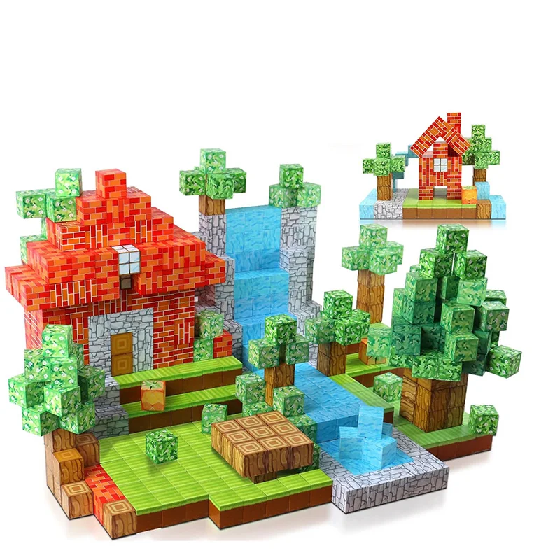 25-200 magnetische bouwstenen set - zintuiglijke kubus met stuurpen, primitieve bosmagneet, speelgoed voor Halloween en kerstverjaardagscadeau