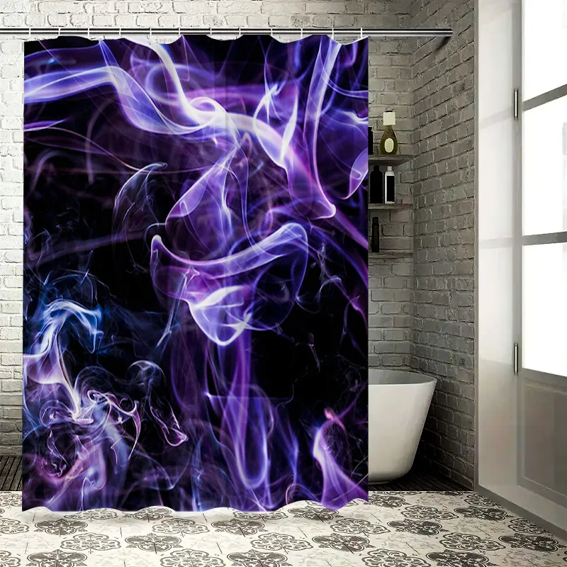 

ДИЗАЙН SMOKE BLINDING SHOWER CURTAIN СИНИЙ И ФИОЛЕТОВЫЙ ПРОТИВ ДИЗАЙН Настраиваемый размер Декор для ванны