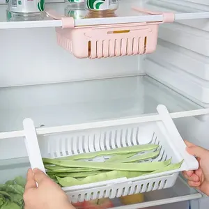 Flexible expandable refrigerator storage basket, organizer refrigerator, drawer, rack storage, fresh box, freezer box, 1pc 10 MAIN SALES KITCHEN MAINTIMENTS - №6