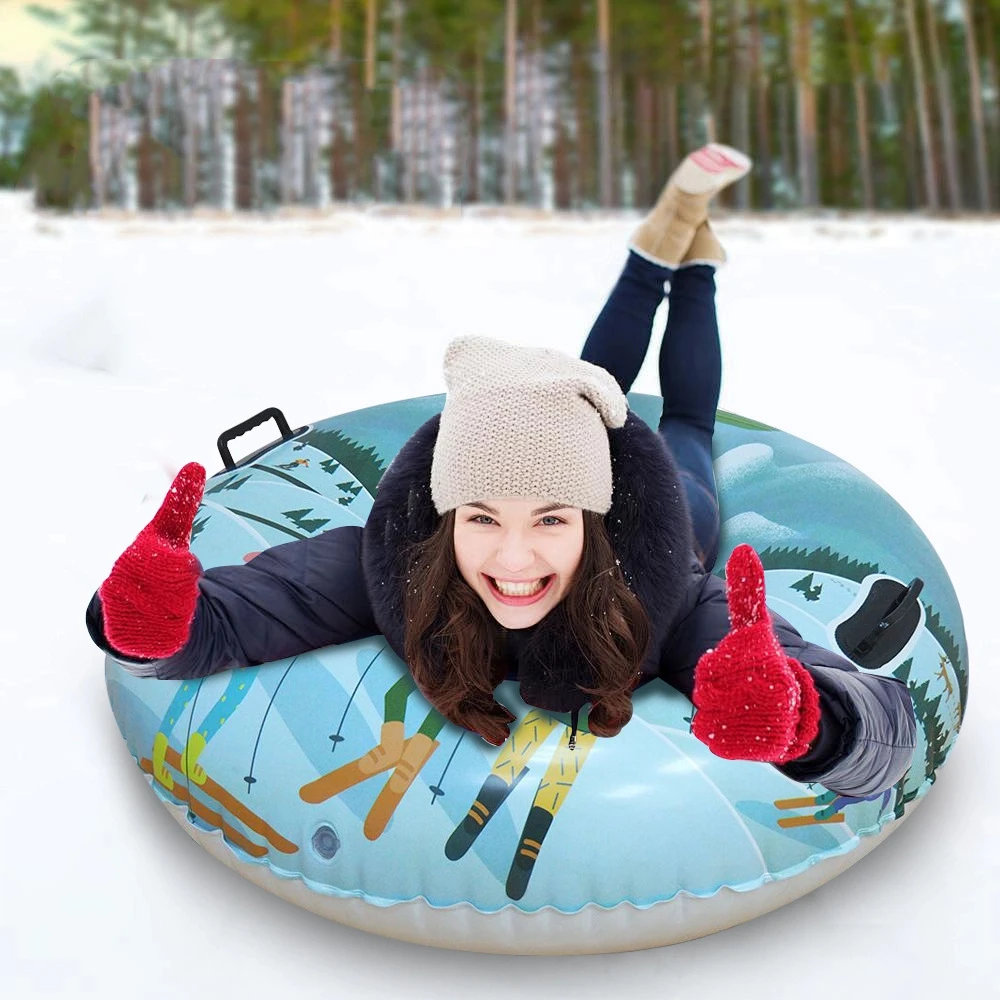 

Winter Thickened Ski Ring Pvc Anti-Snowboard Inflatable Ski Circle for Adult Christmas Tube Sled Skiing Accessories