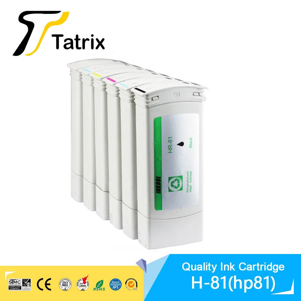 Tatrix Hp 81 Remanufactured Color Ink Cartridge For HP81 For HP Designjet 5000 5500ps D5800 Printer