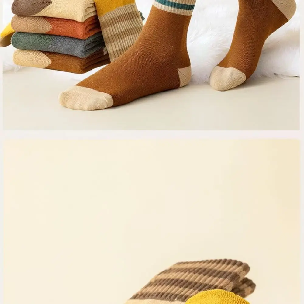 Womens Winter Thermal Terry Crew Socks Thickened Warm Plush Hosiery Soft Fleece Lined Casual Breathable Boot Stockings
