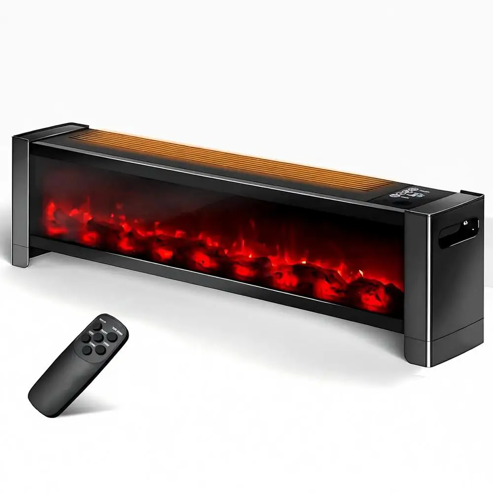 

Электрический камин-обогреватель 1500 Вт с 3D-эффектом пламени, регулируемый для больших помещений, с защитой от перегрева