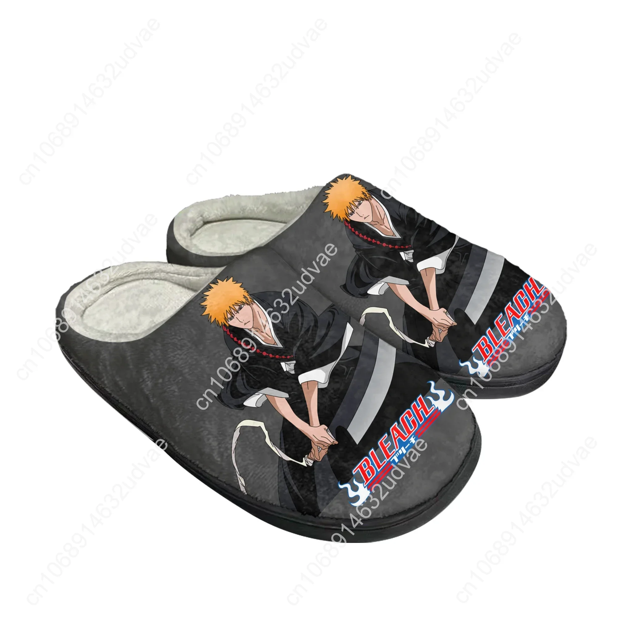 Bleach Kurosaki Ichigo Home Cotton Custom Slippers Sandals Plush Bedroom Casual Keep Warm Mens Womens Shoes Thermal Slipper