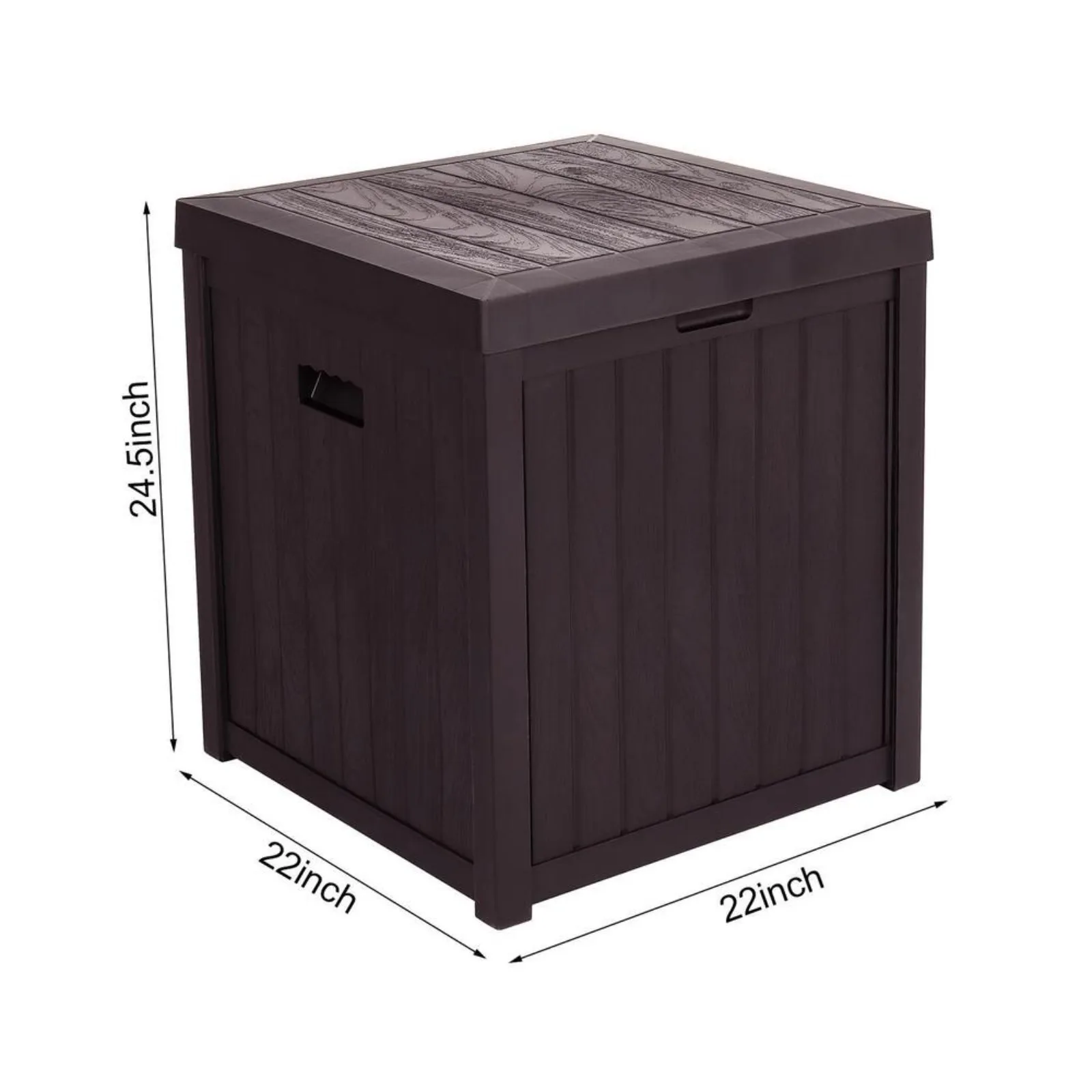 US New Storage Deck Box Resin Garden Outdoor Organizer 51 Gal Bin Waterproof