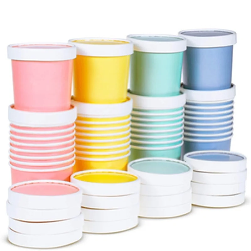 Customized productHigh Quality Biodegradable Disposable Icecream Yogurt Dessert Jelly Papercup Beverage Ice Paper Bowl