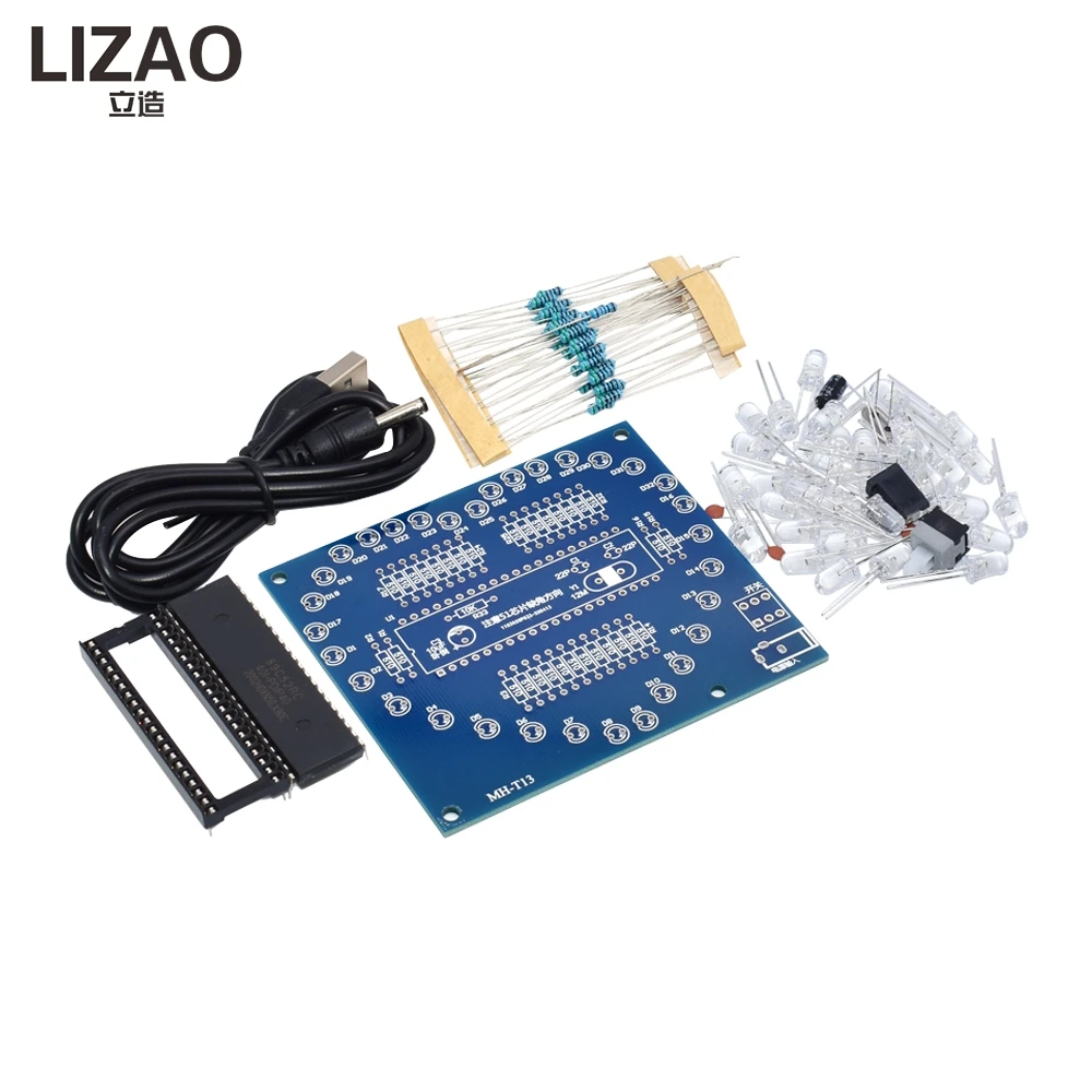 DIY Electronic Kit Heart Shape Colorful Glare LED RGB Module, Love Water Light STC89C52 51 Single Chip Microcomputer for Arduino