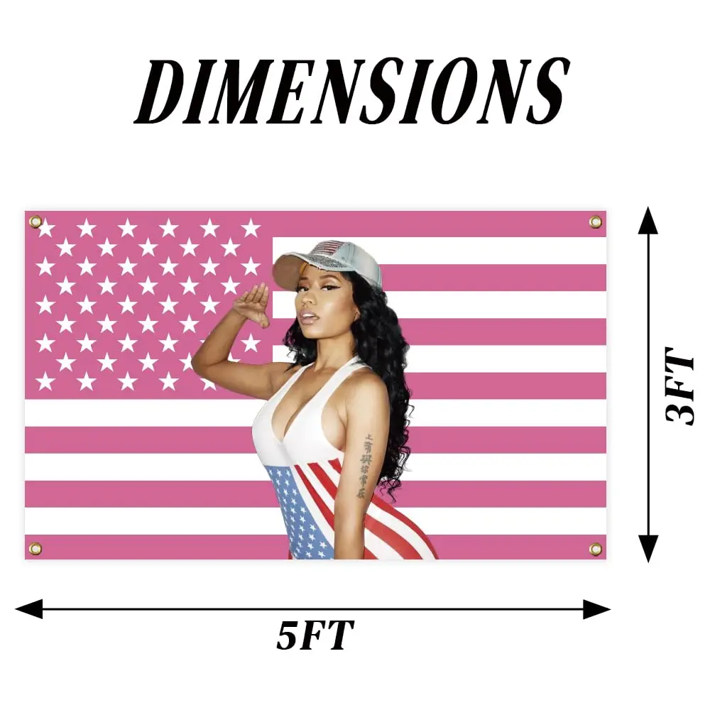 Nicki And Minaj Flag American Flag 3x5 Ft Outdoor Indoor Usa Flag Banner Decor With Vivid Colors Double Stitched 3x5 FT