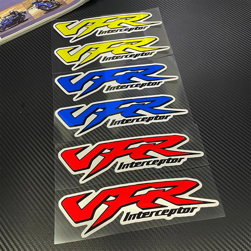 For Honda VFR 400 750 800 1200 VFR1200 VFR800 VFR750 Motorcycle Fuel Tank Pad Side Emblem Logo Decor Reflective Decals Stickers