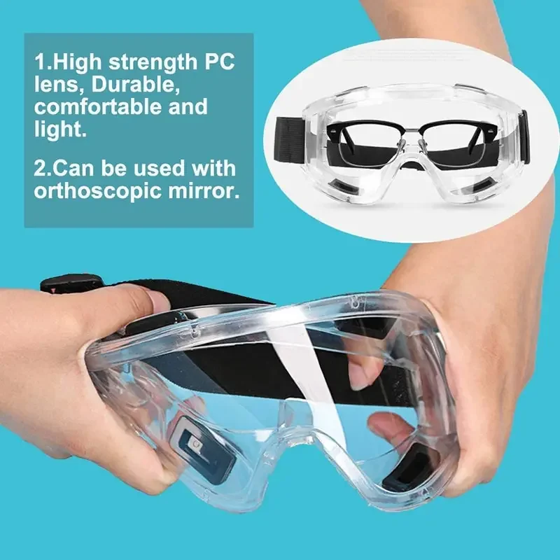 Fog-proof Safety Goggles Anti Splash Dust-Proof Work Lab Eyewear Eye Protection Research Safe Riding Goggle Glasses Clear Lens