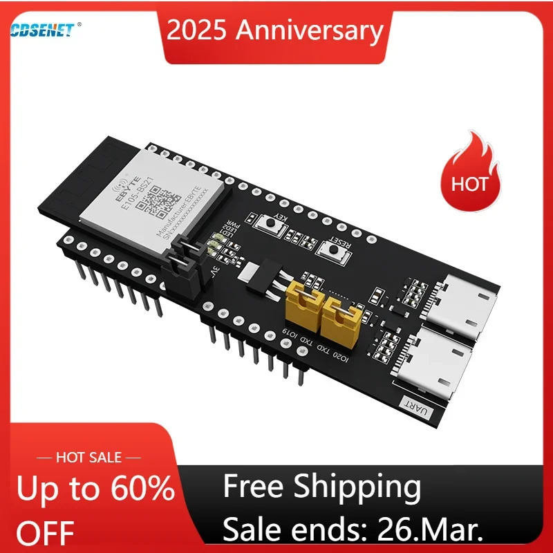 SLE Development Test Board 2.4G BS21 Nearlink CDSENET E105-BS21-TB Low Power Long Distance SLE BLE5.2 AT Command