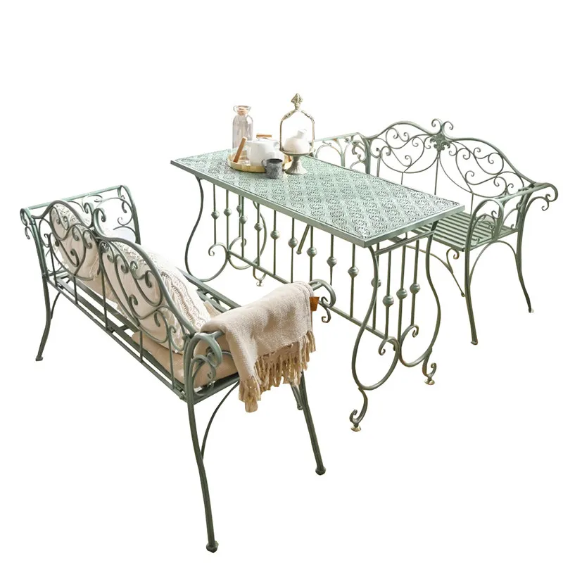 Outdoor Balcony Small Table and Chair Three-piece Coffee Table Combination Leisure Terrace Outdoor Table and Chair French