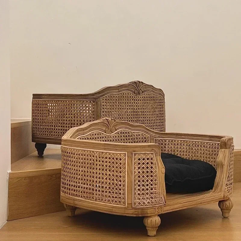 Pet oak sofa bed cat and dog bed solid wood with cushion Dutch brand Seiko engraving