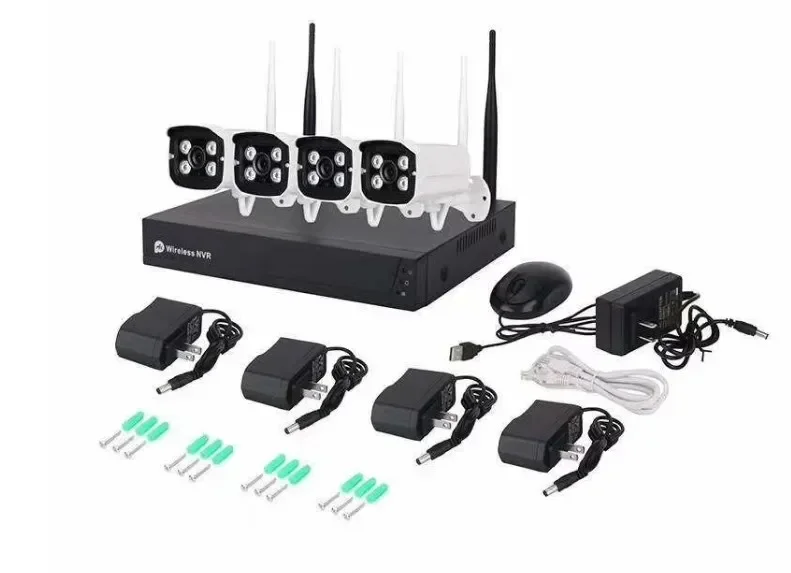 Tuya Smart Life Outdoor 2MP Wifi Segurança 1080P Kit de vigilância Sistema 4ch Kit Cctv Nvr sem fio