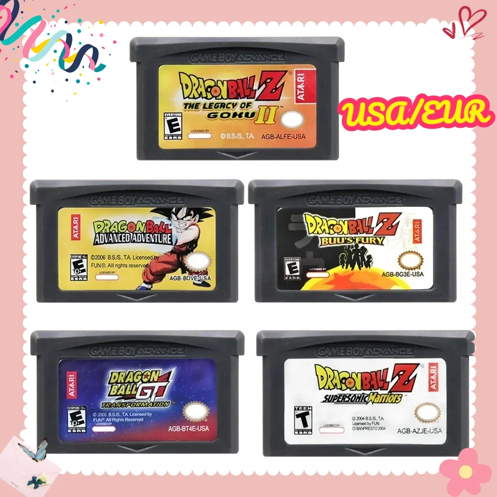 New Dragon Ball GBA Game Series Cartridge 32-Bit Video Game Console Card Advanced Adventure Supersonic Warriors Buu's Fury