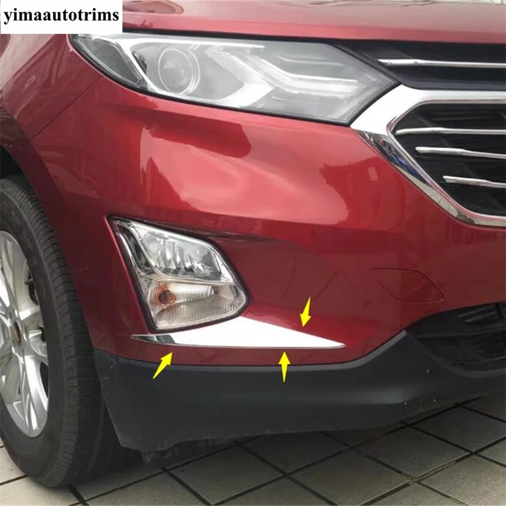 

For Chevrolet Equinox 2017 - 2020 Car Front Fog Lights Lamps Eyelid Eyebrow Decorative Sequins Cover Trim ABS Chrome Accessories