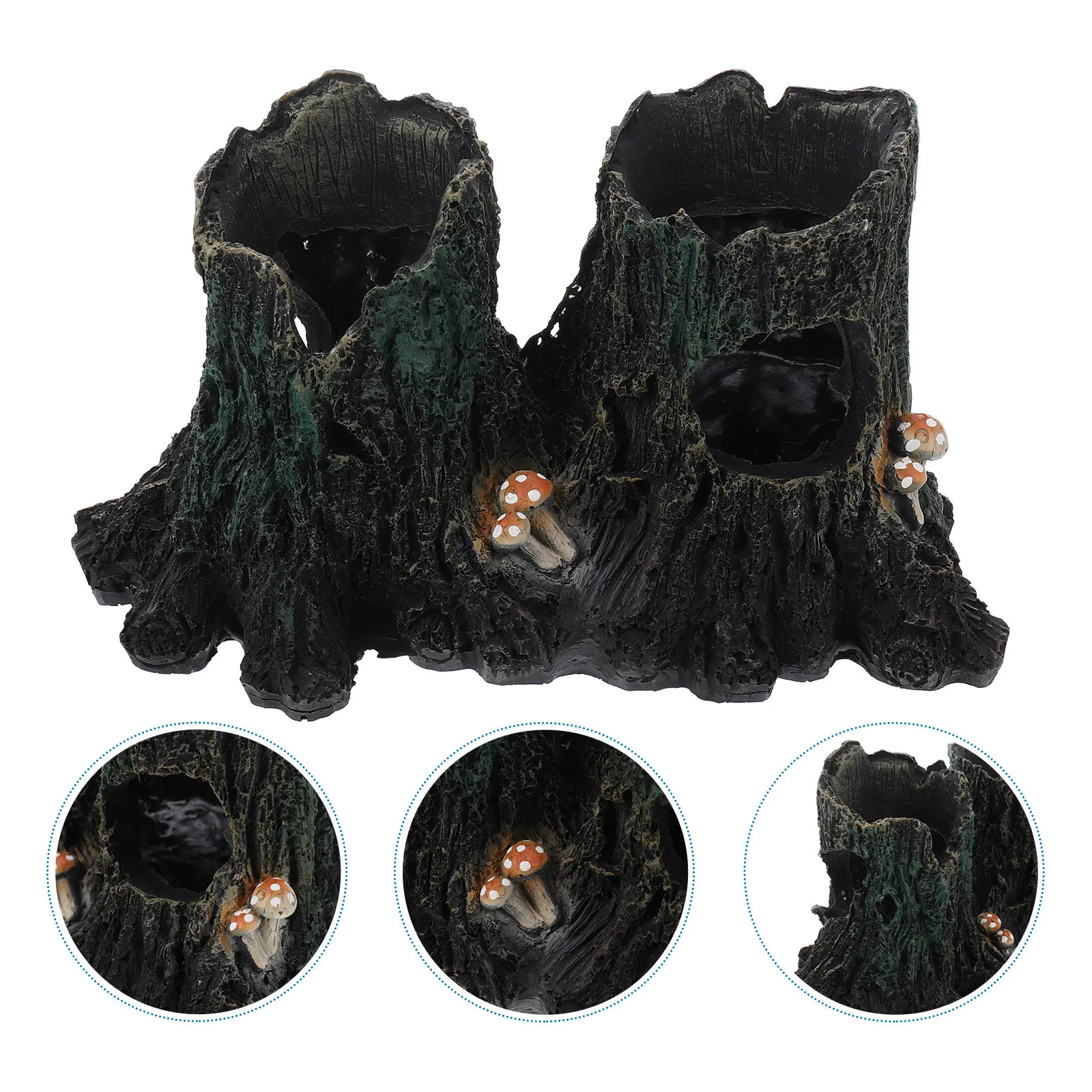 Reptile Hideout Resin Shelter for Turtles Lizards Spiders Small Pets – Thick Terrarium Decoration