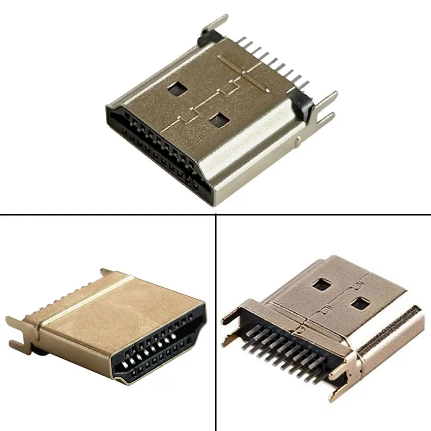 1/5/10PCS HDMI Male Jack Plug Connector 19PIN 19P 1.6MM 180 Degree Gold-Plated HD Gold-Plating USB Connector