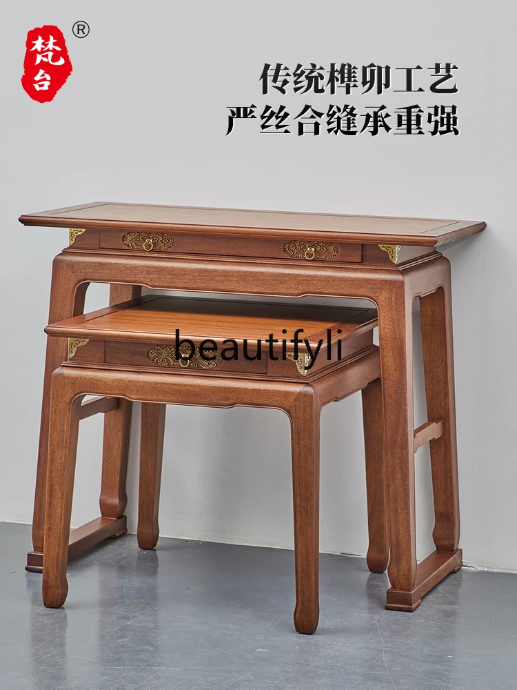 

New Chinese desk Buddha table Modern solid wood incense candle table Living room incense table