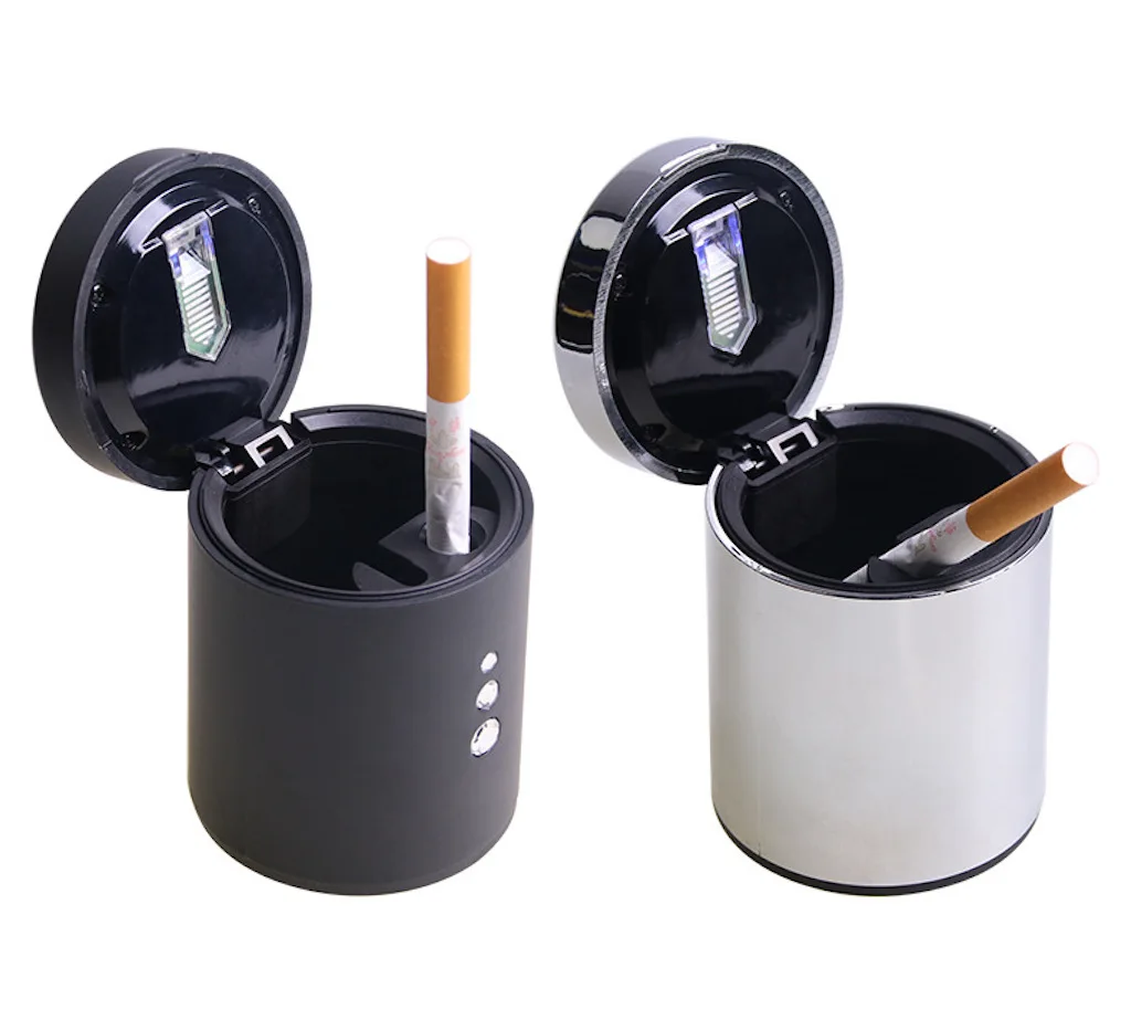 Car Led Trash Can Garbage Holder Ashtray Storage Bag Accessories Auto Door Seat Back Visor Trash Paper Dustbin