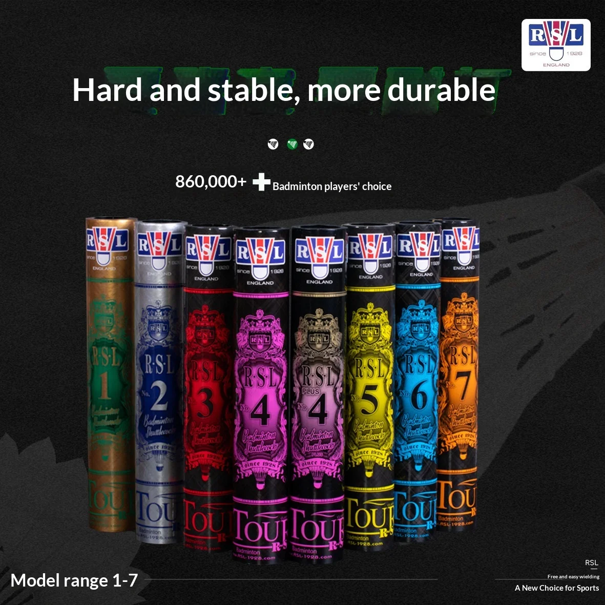 

RSL Badminton shuttlecock Asia Lion Dragon Authentic 1 2 3 4 5 6 7 Professional Training Endurance Competition Specific Balls