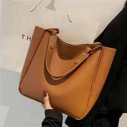 2024 New Women Handbags Simple Fashion Shoulder Bags Shopping and Travel Bags Large Capacity Female's Bags Made of PU Leather