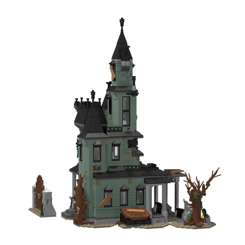 Middeleeuws Kasteel Model Moc Bouwstenen Spookhuis Model Technologie Modulair Blok Speelgoed DIY Montage Kerstcadeaus