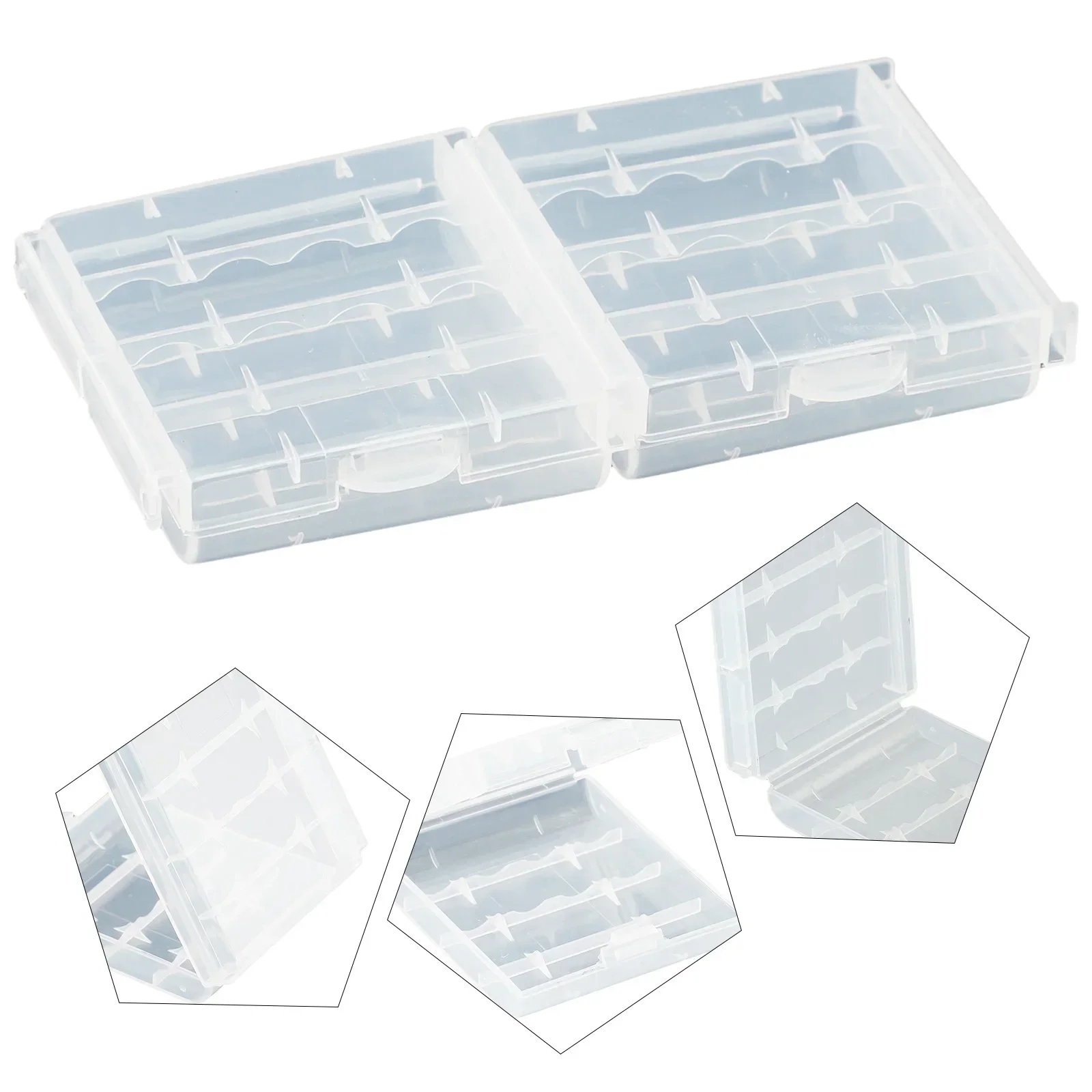 

10PCS/set Transparent White Plastic Battery Storage Box Hard Container Holder Case For AAA/AA Battery Organizer Accessories