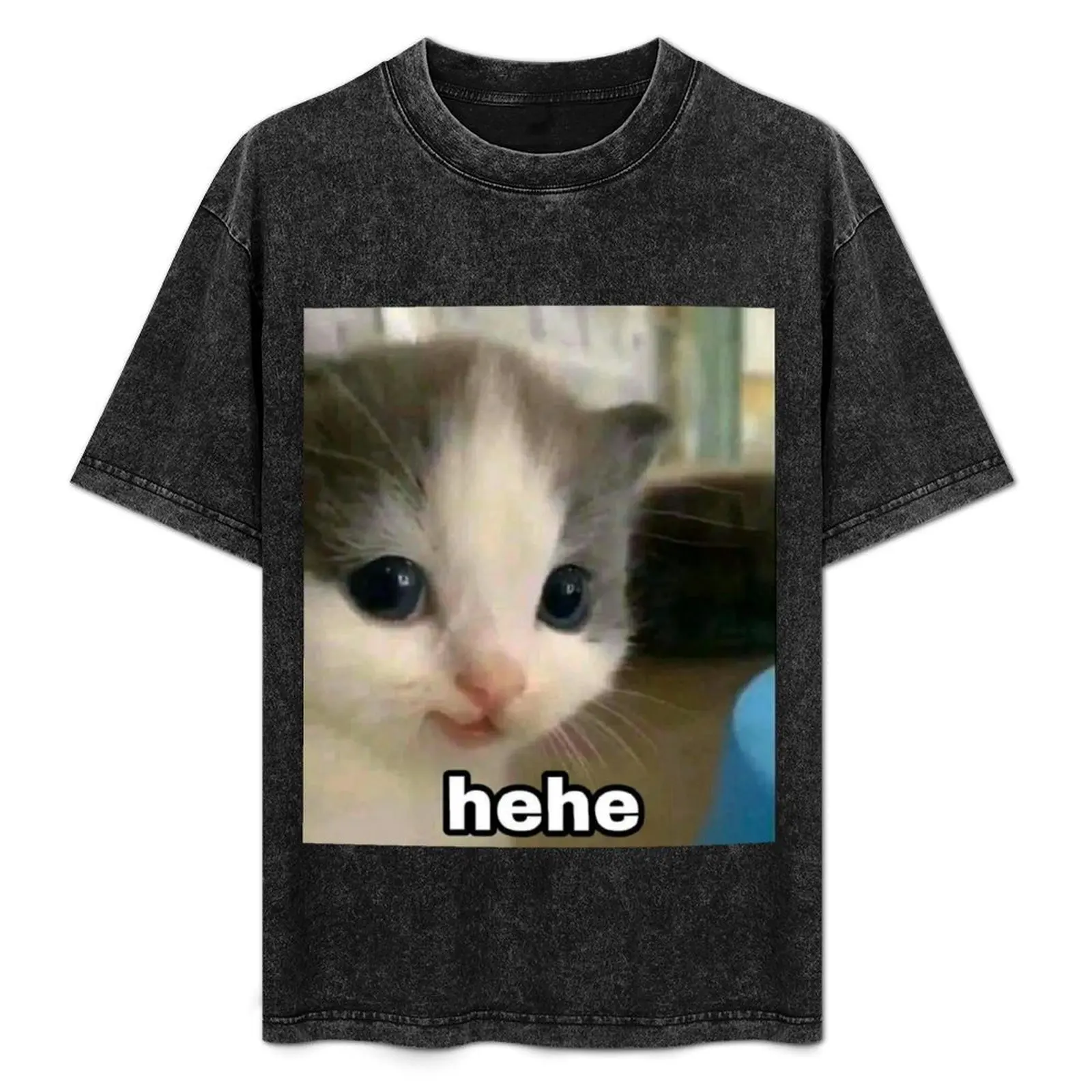 

Hehe Cat T-Shirt Functional Casual Short Sleeve Tee