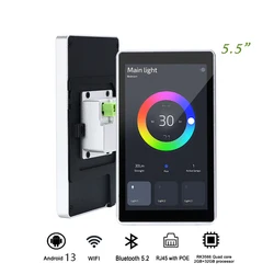 5.5 Inch POE Tablet Smart Home Control Panel Android 13 OS Touch Screen Wall Mount Tablet RS485 for 86 Wall Mount BOX