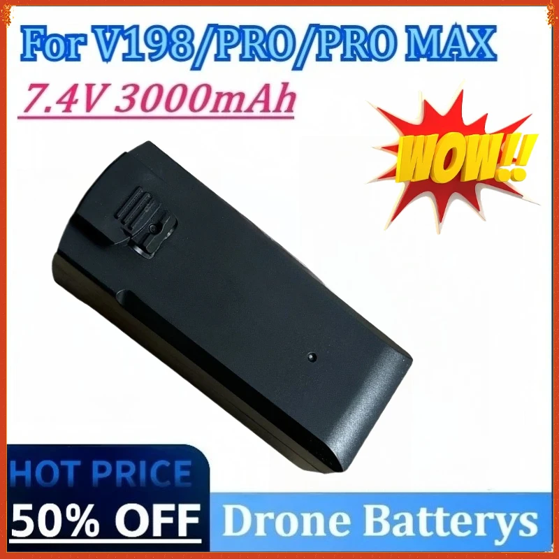 

Upgraded 7.4V 3000mAh High Quality Drone Battery for V198 Pro/Max 8K GPS RC Quadcopter Spare Battery Accessories Parts Battery