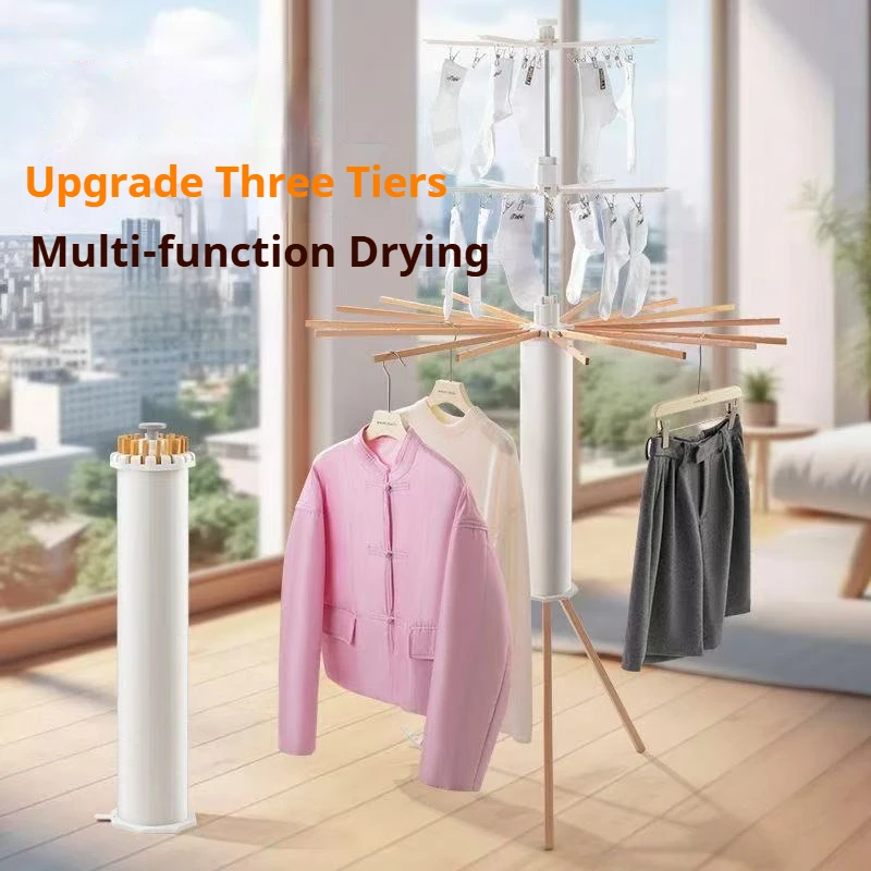 

Складная сушилка для одежды, напольный штатив, сушилка для одежды, компактный цилиндр, подставка для белья для балкона, спальни