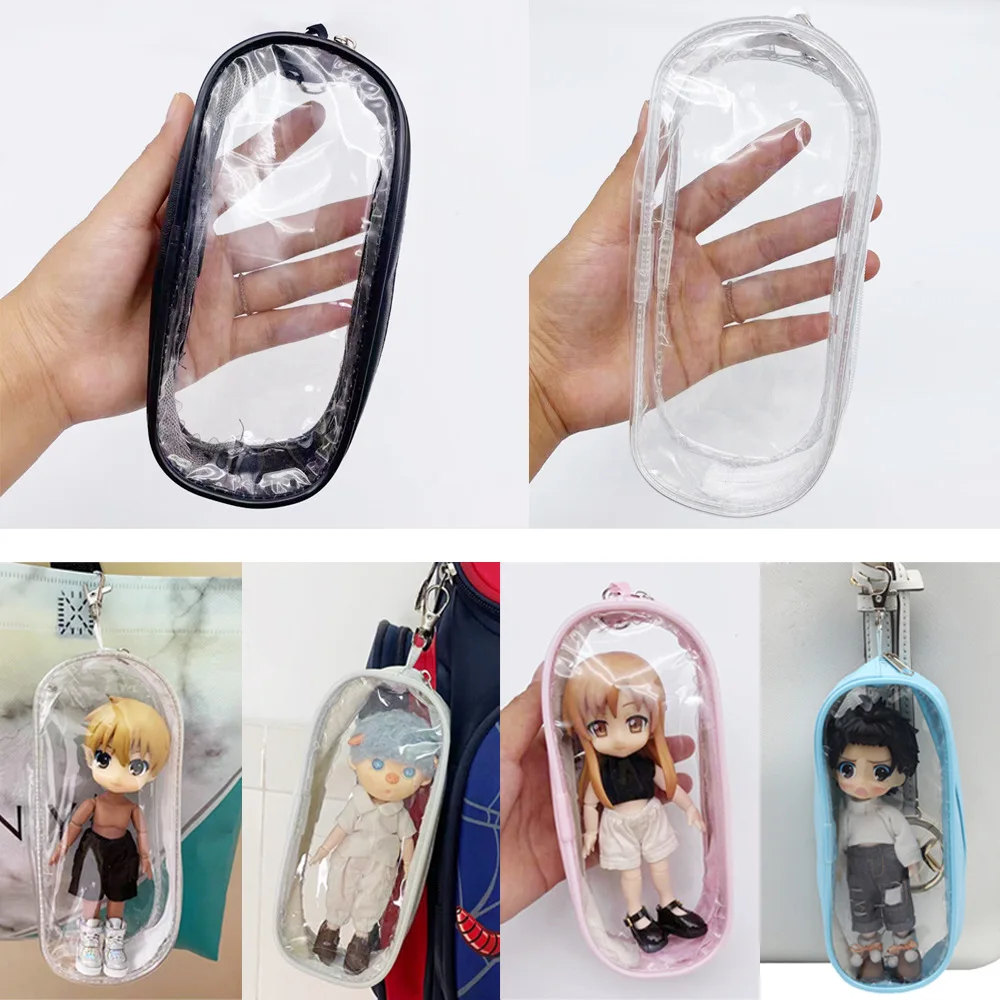 Outgoing Packsts with Keychain for Ob11 Doll GSC Transparent Backpack 1/12 Bjd Accessories 1 Pieces Baby Bag