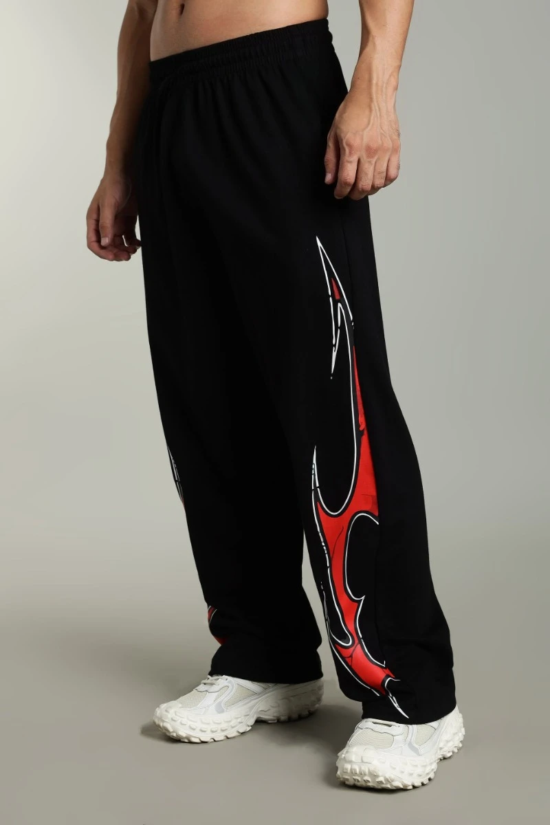 

Fire Straight-Leg Loose-Fit Athletic Pants with Elastic Waistband, Breathable Durable Fabric, Machine Washable Gym & Casual Wear