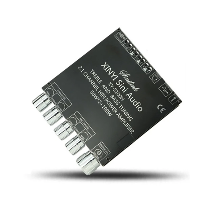 XY-S100H 2.1 Channel Bluetooth Amplifier Board TPA3116D2 50Wx2+100W High-Power BT5.0 Audio Module DC5-26V